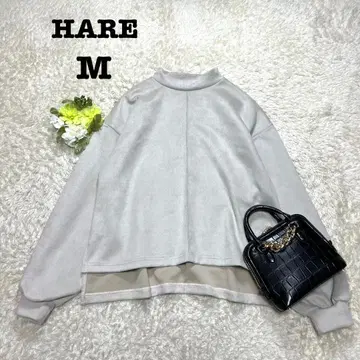 하레 스웨이드 라이크 하이넥 풀오버 퍼프 슬리브 트레이닝복 루즈핏