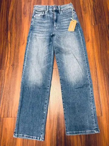 새상품 일본 미판매 LE JEAN 블루 데님 스트레이트 팬츠 23