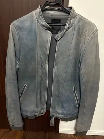 shama 그린 가죽 자켓 싱글 라이더