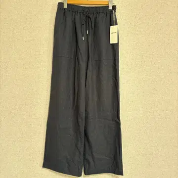 WORLD 데셍 다크 네이비 와이드 팬츠 허리밴딩