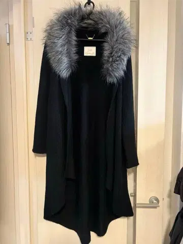 레이디 페이크 퍼 니트 코트