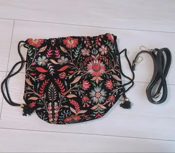 moro 복조리 벨로아 느낌 꽃무늬 숄더 포함