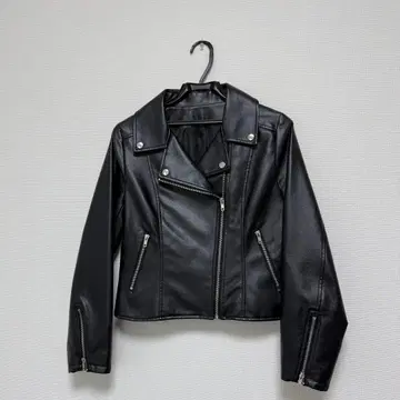 블랙 라이더 자켓 숏 기장