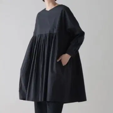 natural by clip 개더 더블 프론트 튜닉