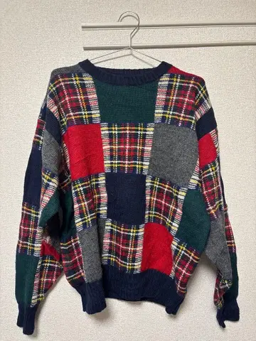 Faconnable 멀티 컬러 체크 니트