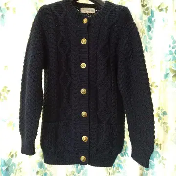 네이비 케이블 니트 가디건 M 사이즈