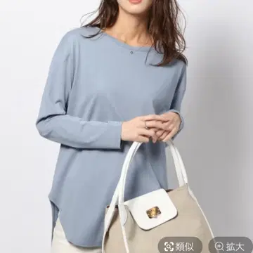 BARNYARDSTORM 심플 헴 롱T 더스티 블루