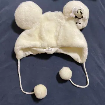 미키 귀 달린 팬 캡 화이트