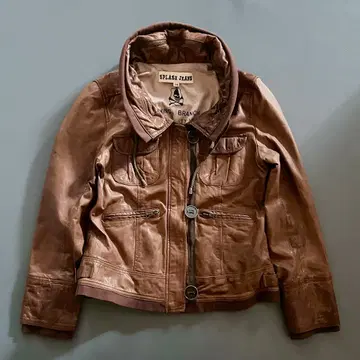 grunge gimmick leather jacket y2k brown