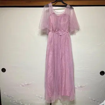 핑크 프릴 롱 드레스 XL 사이즈
