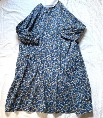 NARU 롱 원피스 올 패턴 꽃무늬 코듀로이 루즈핏