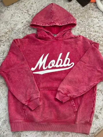 Mobb 빨간색 후드 부착 후드티 XL