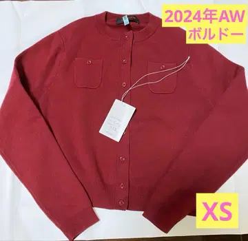 CABaN 코튼 캐시미어 크루넥 가디건 XS 보르도