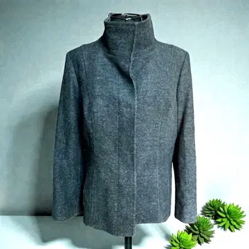 INDIVI 스탠드 카라 울 자켓 다크 네이비 일본제 (주 월드)