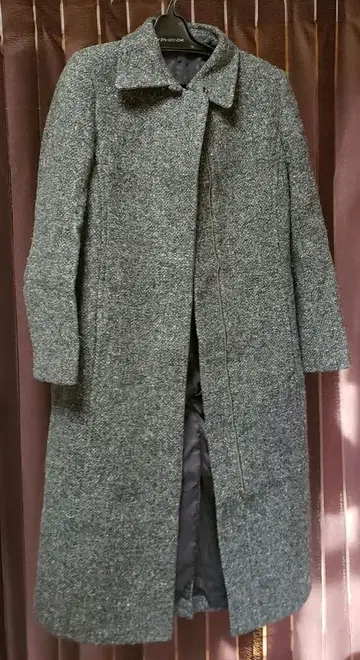 그레이 울 롱 코트 M