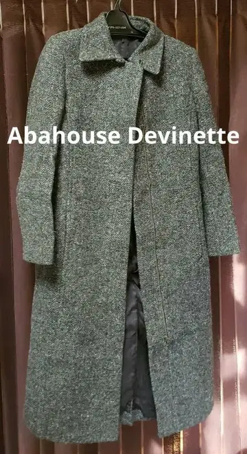 그레이 울 롱 코트 M