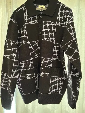 OBEY 체크 무늬 가디건