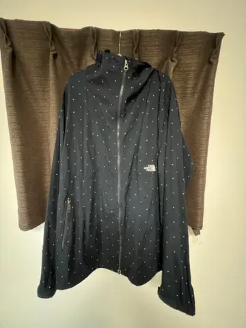 THE NORTH FACE 마운틴 후드티 네이비 도트 패턴 XL