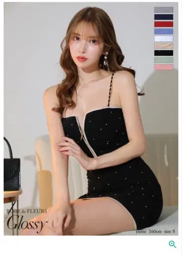 ROBE de FLEURS 블랙 타이트 드레스 M 사이즈