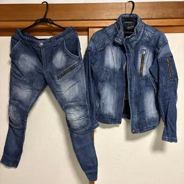 작업복 상하의 데님풍