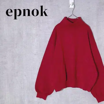 epnok 터틀넥 루즈 리브 니트 베이직 무지 보르도 사이즈 M