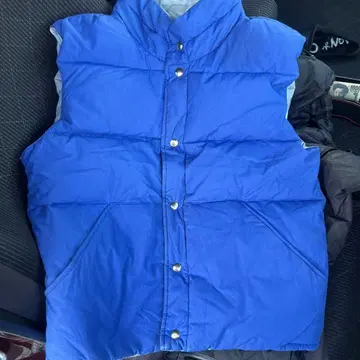 파란색 다운 베스트
