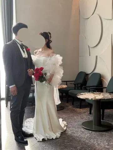 웨딩 드레스 튤 소매