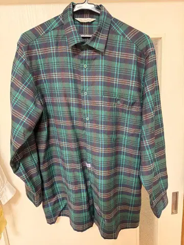 Pia Sports 그린 계열 체크 긴팔 셔츠