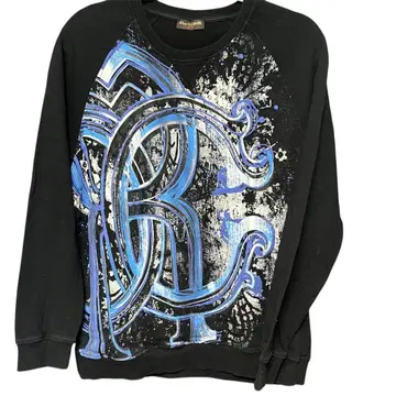 roberto cavalli 그래픽 프린트 그래픽 긴팔 셔츠