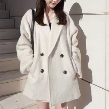 프레이 아이디 오버 사이즈 울 샤기 자코트 S