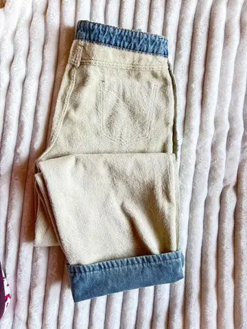 [ 울트라 웜 ] 속기모 와이드 데님 팬츠 하이웨스트 방한