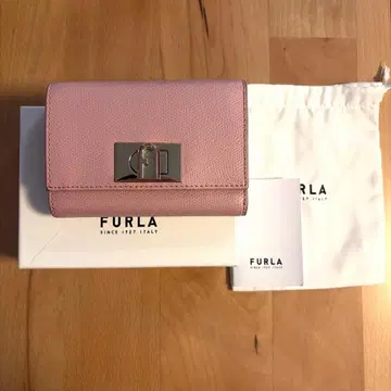 [지퍼 파손] FURLA 훌라 3단 폴더형 지갑 미니 지갑 여성용 핑크