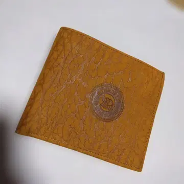 BENEDETTI 천연 가죽 이단 접이식 지갑 코끼리 머스타드