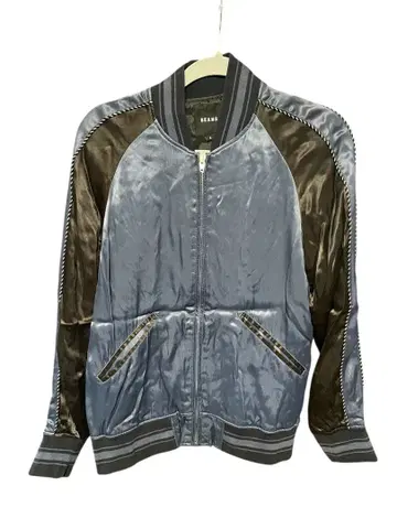 BEAMS 새틴 블루종 집업 자켓