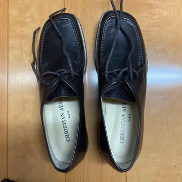 크리스찬 오자르 가죽 신발 가죽 끈 브라운 짙은 갈색 22.5cm