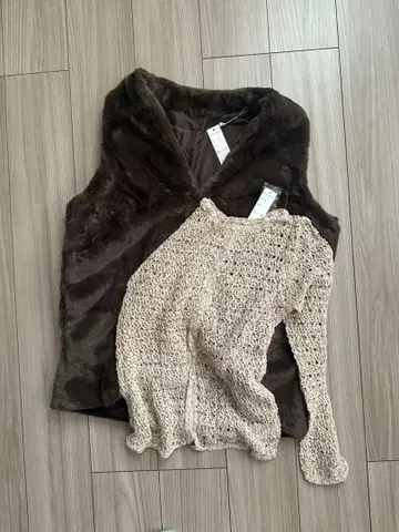 퍼 베스트와 가디건 세트