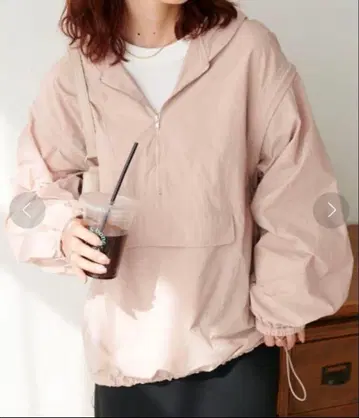 새상품 디스코트 2way 아노락 후드티 더스티 핑크