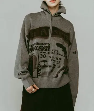 [ Knuth Marf ] 하프 지퍼 니트 탑