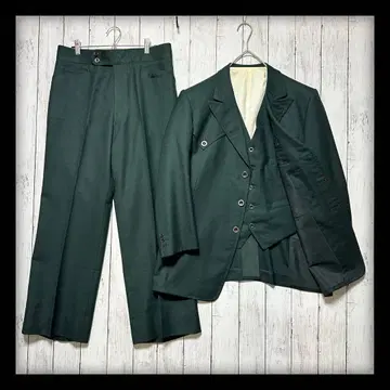 [ VINTAGE 쓰리피스 수트 셋업 ] 그린 M