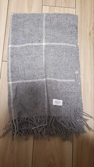 울 머플러 그레이 체크 PLST