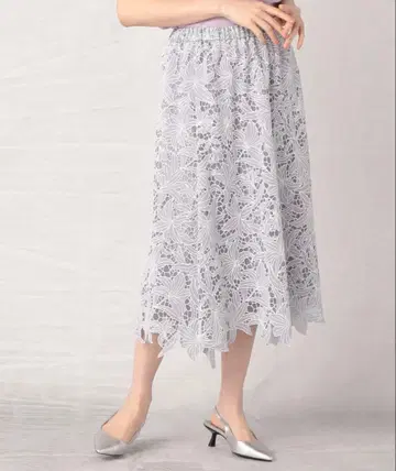 오팔 프린트 플레어 스커트 라일락 코무사 마추아