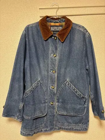Lands' End 데님 자켓 코듀로이 옷깃