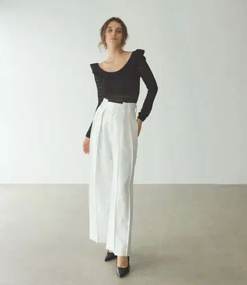 [ Cynge ] 완판템 하이웨스트 턱 와이드 팬츠 Lara 퓨어 화이트