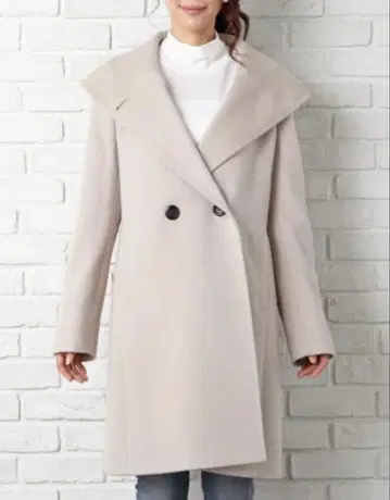 23구 후디드 코트 울 캐시미어 빅 사이즈 48 베이지