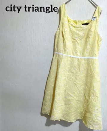 시티 트라이앵글 자수 슬리브리스 원피스 11호