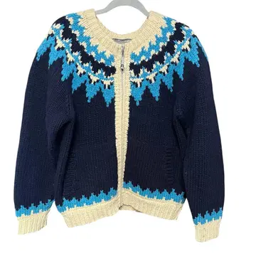 Varsity Club 노르딕 무늬 울 자켓 가디건