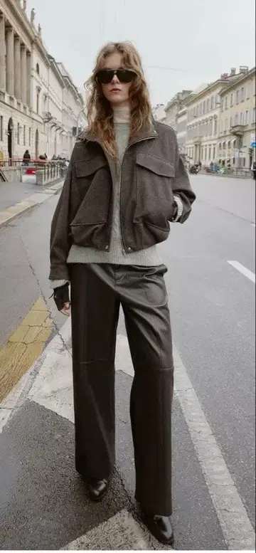 벌룬 헤링본 봄버 자켓 ZARA