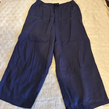 네이비 와이드 팬츠 허리밴딩 M