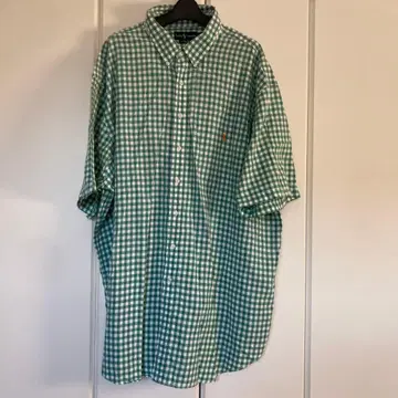 랄프 로렌 체크 반팔 버튼다운 셔츠 3XLT