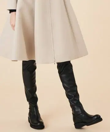 ESTNATION 스트레치 인조 가죽 니하이 부츠